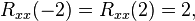 R_{xx}(-2)= R_{xx}(2)=2,