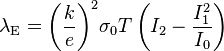 {\lambda }_{\mathrm{E}}={\left(\frac{k}{e}\right)}^{2}{\sigma }_{0}T\left({I}_{2}-\frac{{I}_{1}^{2}}{{I}_{0}}\right)