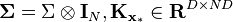 \boldsymbol\Sigma = \Sigma \otimes \textbf{I}_N, \textbf{K}_{\textbf{x}_*} \in \mathcal{\textbf{R}}^{D \times ND}