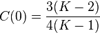 C(0)=\frac{3(K-2)}{4(K-1)}