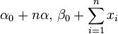 \alpha_0+n\alpha,\, \beta_0+\sum_{i=1}^n x_i\!