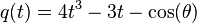 q(t) = 4t^{3}-3t-\cos(\theta)