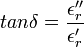 tan \delta=\frac{\epsilon_r''}{\epsilon_r'}\,