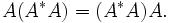 A(A^*A) = (A^*A) A.\,