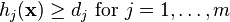  h_j(\mathbf{x}) \ge d_j ~\mathrm{for~} j=1,\ldots,m  