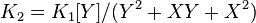 K_2 = K_1[Y] / (Y^2 + XY + X^2)