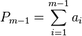 P_{m-1} = \sum_{i=1}^{m-1} a_i