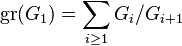 \operatorname{gr}(G_1) = \sum_{i \ge 1} G_i/G_{i+1}