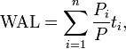 \text{WAL} = \sum_{i=1}^n \frac {P_i}{P} t_i,