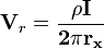 \mathbf{V}_{r} = \frac{\mathbf{\rho I}}{\mathbf{2 \pi r_x}}