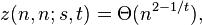 z(n,n;s,t)=\Theta(n^{2-1/t}), 