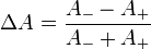 \Delta A = \frac{A_- - A_+}{A_- + A_+}