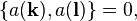 
\{a(\mathbf{k}),a(\mathbf{l})\} = 0,  