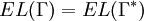 EL(\Gamma)=EL(\Gamma^*)