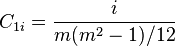 C_{1i}  = \frac{i}{m(m^2-1)/12}