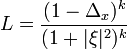  L = \frac{(1 - \Delta_x)^k}{(1 + |\xi|^2)^k} 