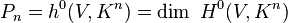 P_n = h^0(V, K^n) = \operatorname{dim}\ H^0(V, K^n)