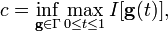 c=\inf_{\mathbf{g}\in\Gamma}\max_{0\leq t\leq 1} I[\mathbf{g}(t)],