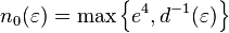  ~n_0(\varepsilon) = \max\left\{e^4,d^{-1}(\varepsilon) \right\}~ 