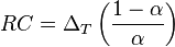 RC = \Delta_T \left( \frac{1 - \alpha}{\alpha} \right)