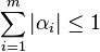 \sum_{i =1}^m |\alpha_i| \leq 1