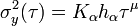 \sigma_y^2(\tau) = K_{\alpha}h_{\alpha}\tau^{\mu}