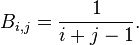 B_{i,j} = \frac1{i+j-1}.