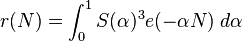  r(N) = \int_0^1 S(\alpha)^3 e(-\alpha N)\;d\alpha