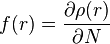 f(r) = \frac{\partial \rho(r)}{\partial N}