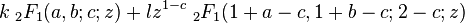 k\; {}_2F_1(a,b;c;z)+l z^{1-c}\; {}_2F_1(1+a-c,1+b-c;2-c;z)