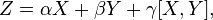 Z = \alpha X + \beta Y + \gamma[X, Y],