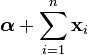 \boldsymbol\alpha+\sum_{i=1}^n\mathbf{x}_i\!