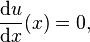 \frac{\mathrm{d} u}{\mathrm{d} x}(x) = 0,