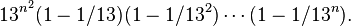 13^{n^2}(1-1/13)(1-1/13^2)\cdots(1-1/13^n).