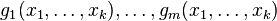 g_1(x_1,\ldots,x_k),\ldots,g_m(x_1,\ldots, x_k)