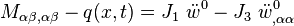 
     M_{\alpha\beta,\alpha\beta} - q(x,t) = J_1~\ddot{w}^0 - J_3~\ddot{w}^0_{,\alpha\alpha}
