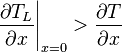 \left.\frac{\partial T_L}{\partial x}\right|_{x=0} > \frac{\partial T}{\partial x}