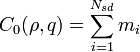 C_0(\rho,q) = \sum_{i=1}^{N_{sd}} m_i