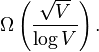 \Omega\left({\frac{\sqrt V}{\log V}}\right).