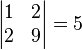 \begin{vmatrix}
 1&2 \\
 2&9 \\
\end{vmatrix} = 5