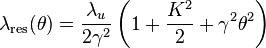 \lambda_\text{res}(\theta)=\frac{\lambda_u}{2\gamma^2}\left ( 1+\frac{K^2}{2}+\gamma^2\theta^2 \right )