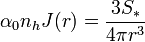 \alpha_0 n_h J(r)=\frac{3 S_*}{4 \pi r^3}