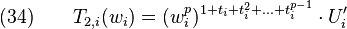 (34)\qquad T_{2,i}(w_i)=(w_i^p)^{1+t_i+t_i^2+\ldots +t_i^{p-1}}\cdot U_i^\prime