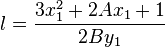 l = \frac{3x_1^2 + 2Ax_1 + 1}{2By_1}