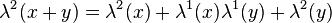 \lambda^2(x+y)=\lambda^2(x)+\lambda^1(x)\lambda^1(y)+\lambda^2(y)