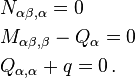 
   \begin{align}
     & N_{\alpha\beta,\alpha} = 0 \\
     & M_{\alpha\beta,\beta}-Q_\alpha = 0 \\
     & Q_{\alpha,\alpha}+q = 0 \,.
   \end{align}
 