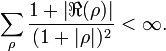 \sum_\rho \frac{1+\left|\Re(\rho)\right|}{(1+|\rho|)^2} < \infty.