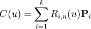 C(u)=\sum_{i=1}^k R_{i,n}(u)\bold{P}_i