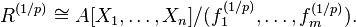 R^{(1/p)} \cong A[X_1, \ldots, X_n] / (f_1^{(1/p)}, \ldots, f_m^{(1/p)}).