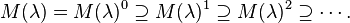 M(\lambda)=M(\lambda)^0\supseteq M(\lambda)^1\supseteq M(\lambda)^2\supseteq\cdots.